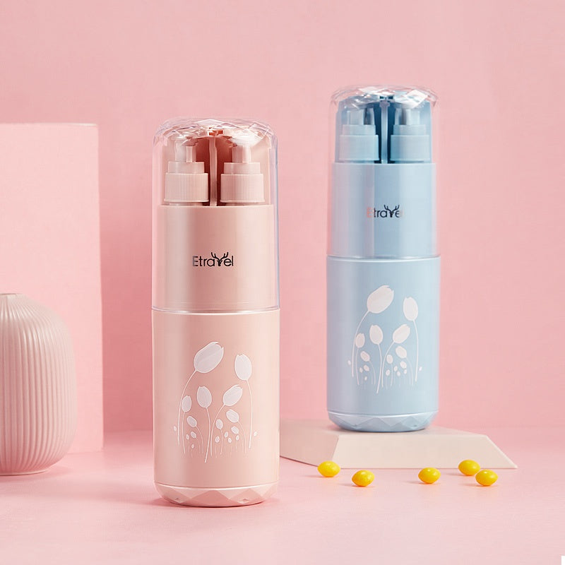 Portable Travel Wash Set, Multifunctional Creative Travel Cup, Travel Toothpaste and Shampoo Storage Bottle, Bathroom Toothbrush Organizer Box, 5 in 1 Toiletry Set Portable Travel Wash Set, Multifunctional Creative Travel Cup, Travel Toothpaste and Shampoo Storage Bottle, Bathroom Toothbrush Organizer Box, 5 in 1 Toiletry Set